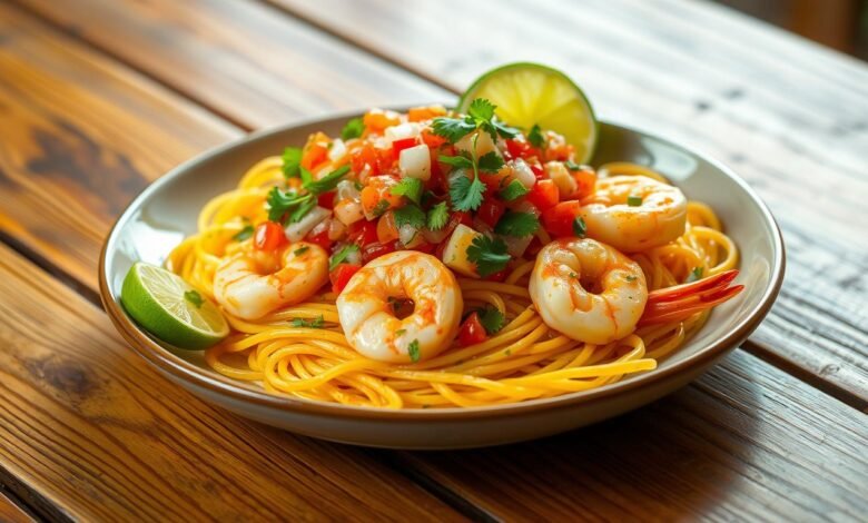 shrimp and pasta recipes with pico de gallo recipe